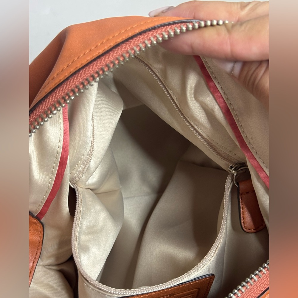 Coach Burnt Orange Leather Shoulder Bag Hobo Style Purse #13655 - Picture 12 of 13